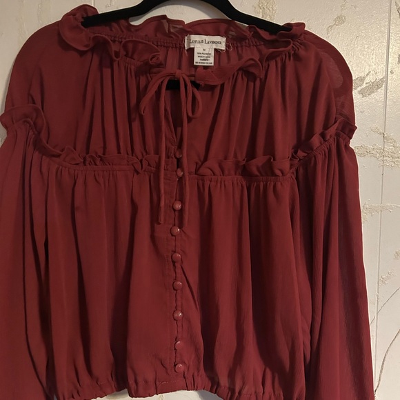 Lotus & Lavender size M off the shoulder blouse - Picture 3 of 4